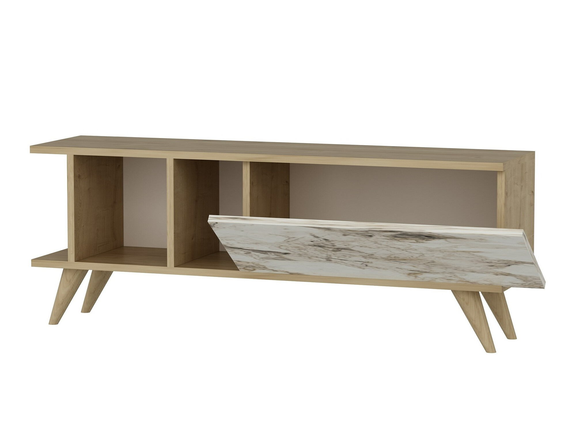 TV galds Kailua 1952 (Ozols + Balts marmors)