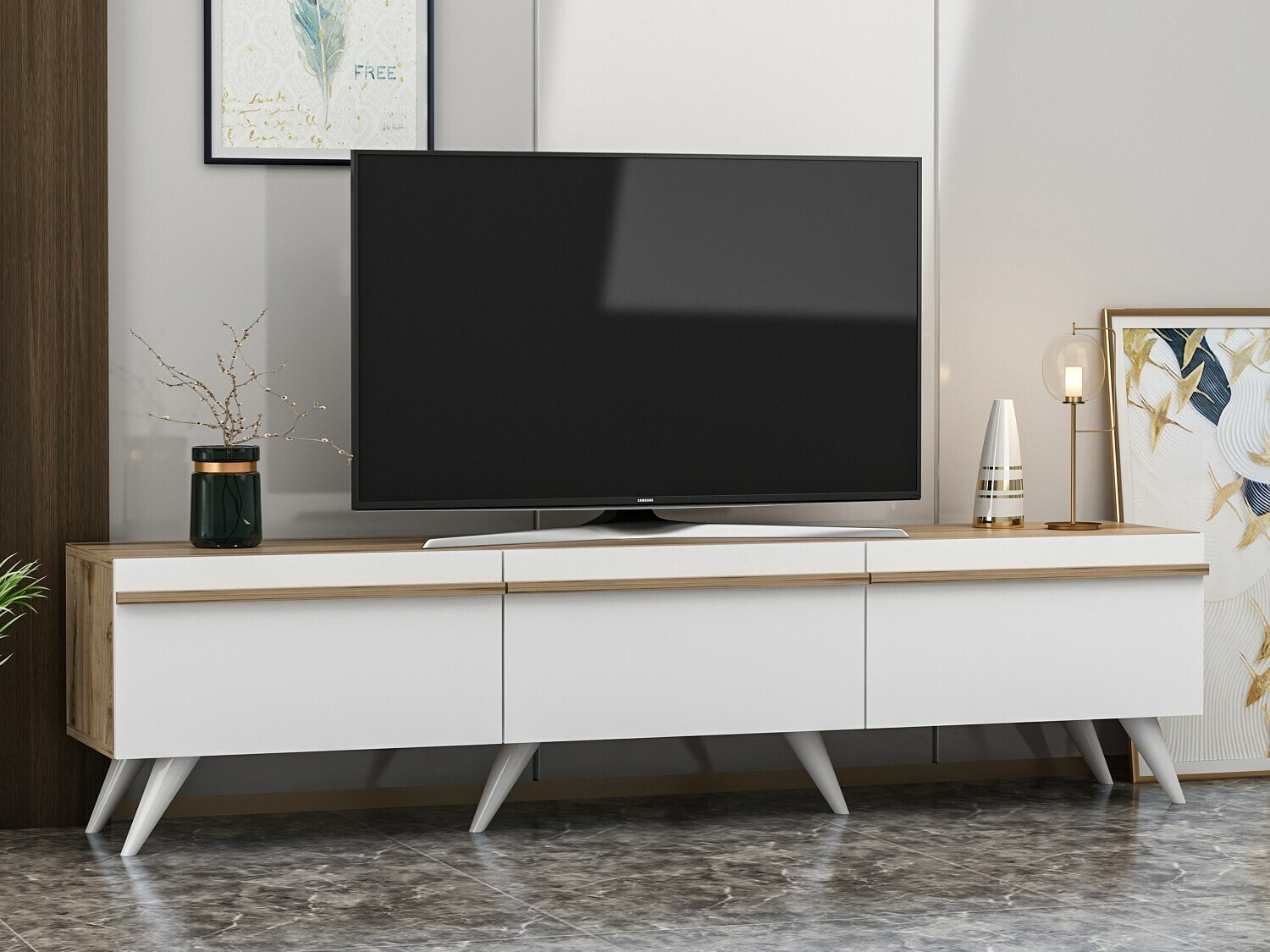 TV galds Kailua 952 (Balts + Ozols)