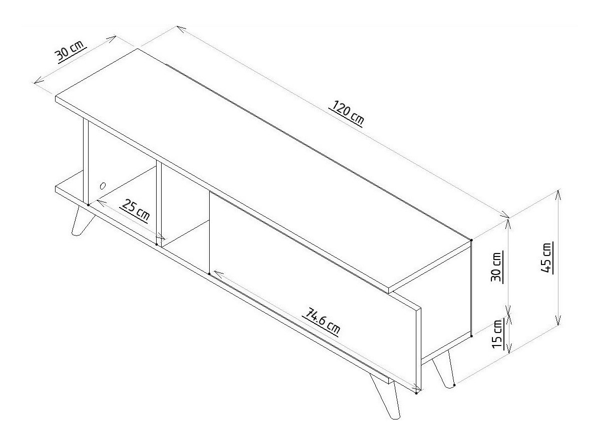 ТВ тумба Kailua 1952 (Дуб + Белый мрамор)