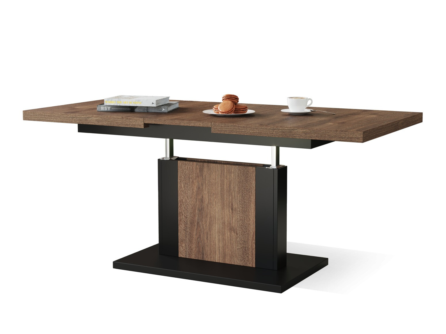 Журнальный столик - трансформер Glendale 103 (Темный дуб + Чёрный)