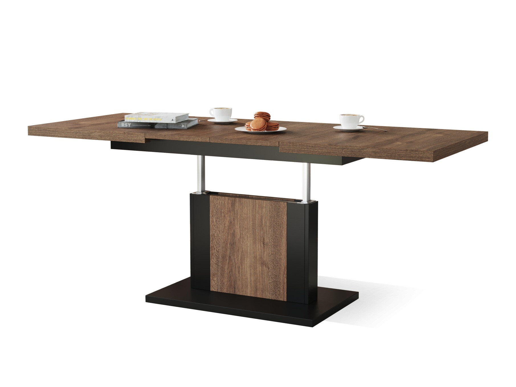 Журнальный столик - трансформер Glendale 103 (Темный дуб + Чёрный)