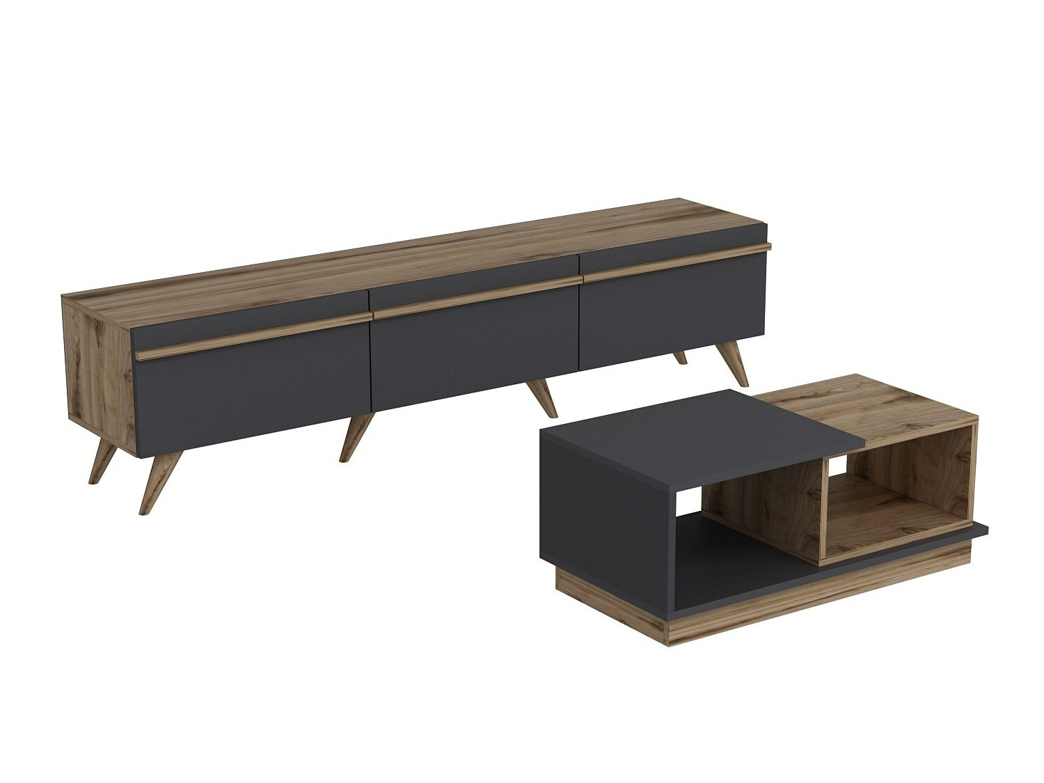 Набор для гостиной Kailua 1705 (Антрацит + Дуб)