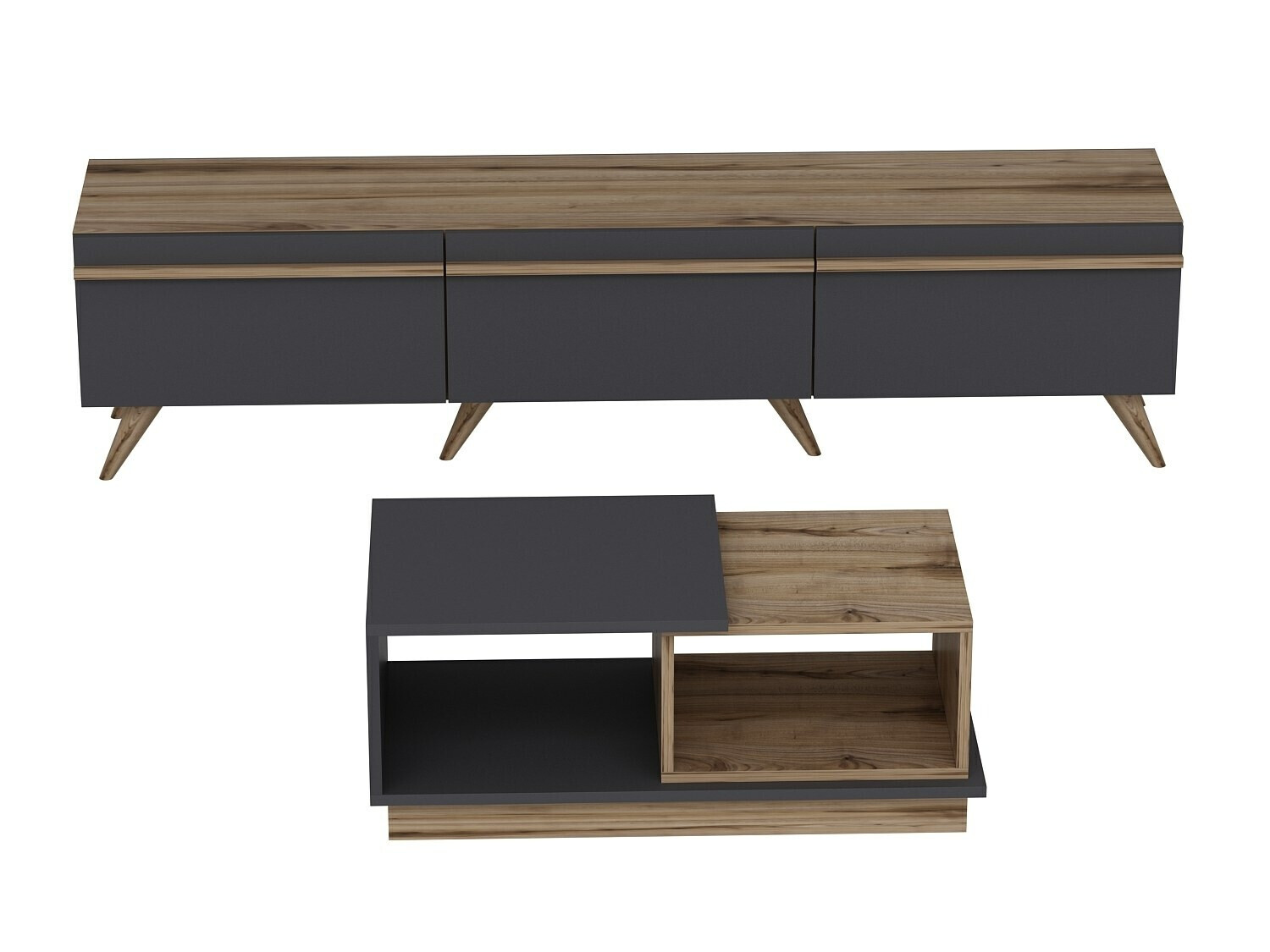 Набор для гостиной Kailua 1705 (Антрацит + Дуб)