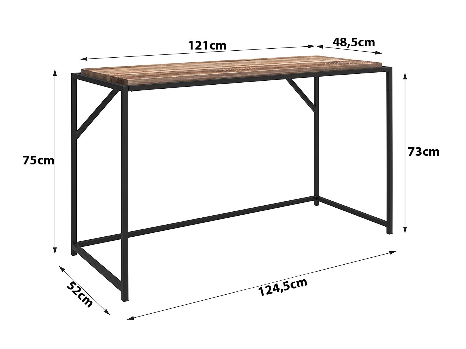 Письменный cтол Tulsa 637 (Серый дуб + Чёрный)
