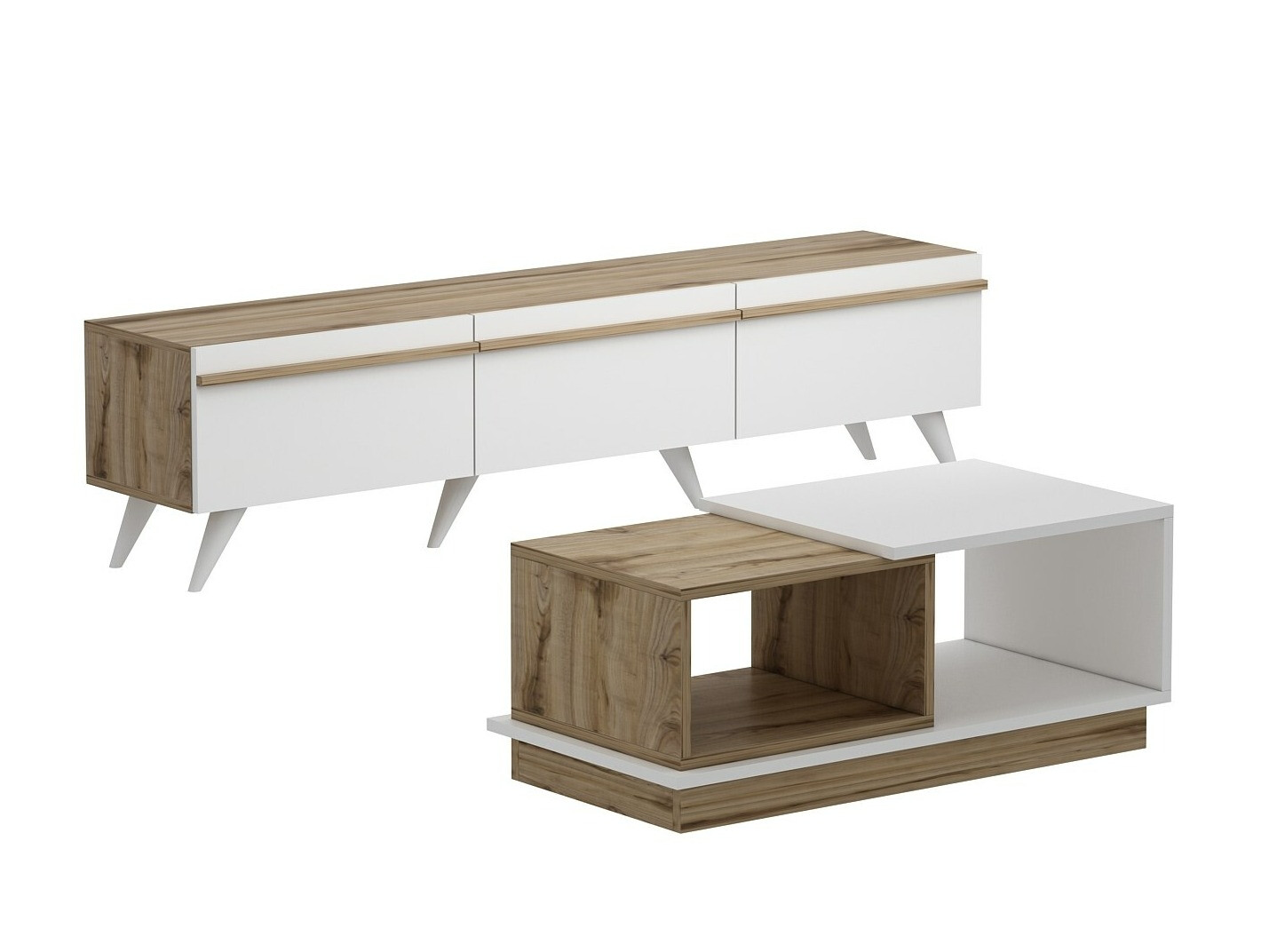 Viesistabas komplekts Kailua 1705 (Balts + Ozols)