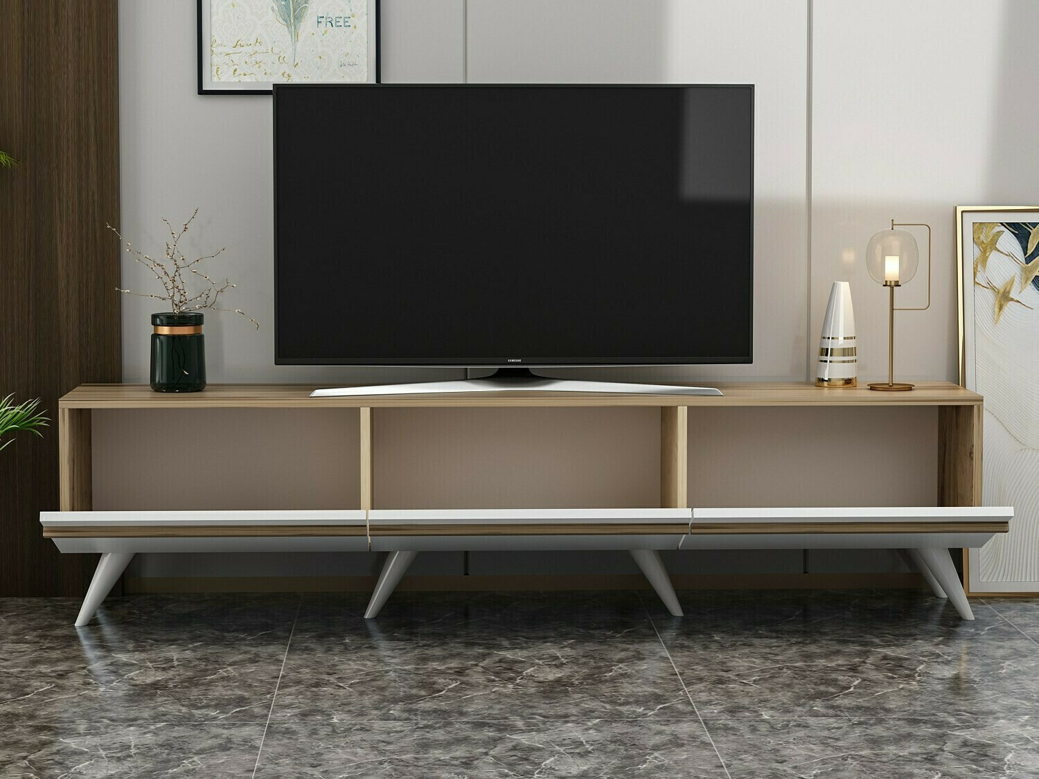 Viesistabas komplekts Kailua 1705 (Balts + Ozols)