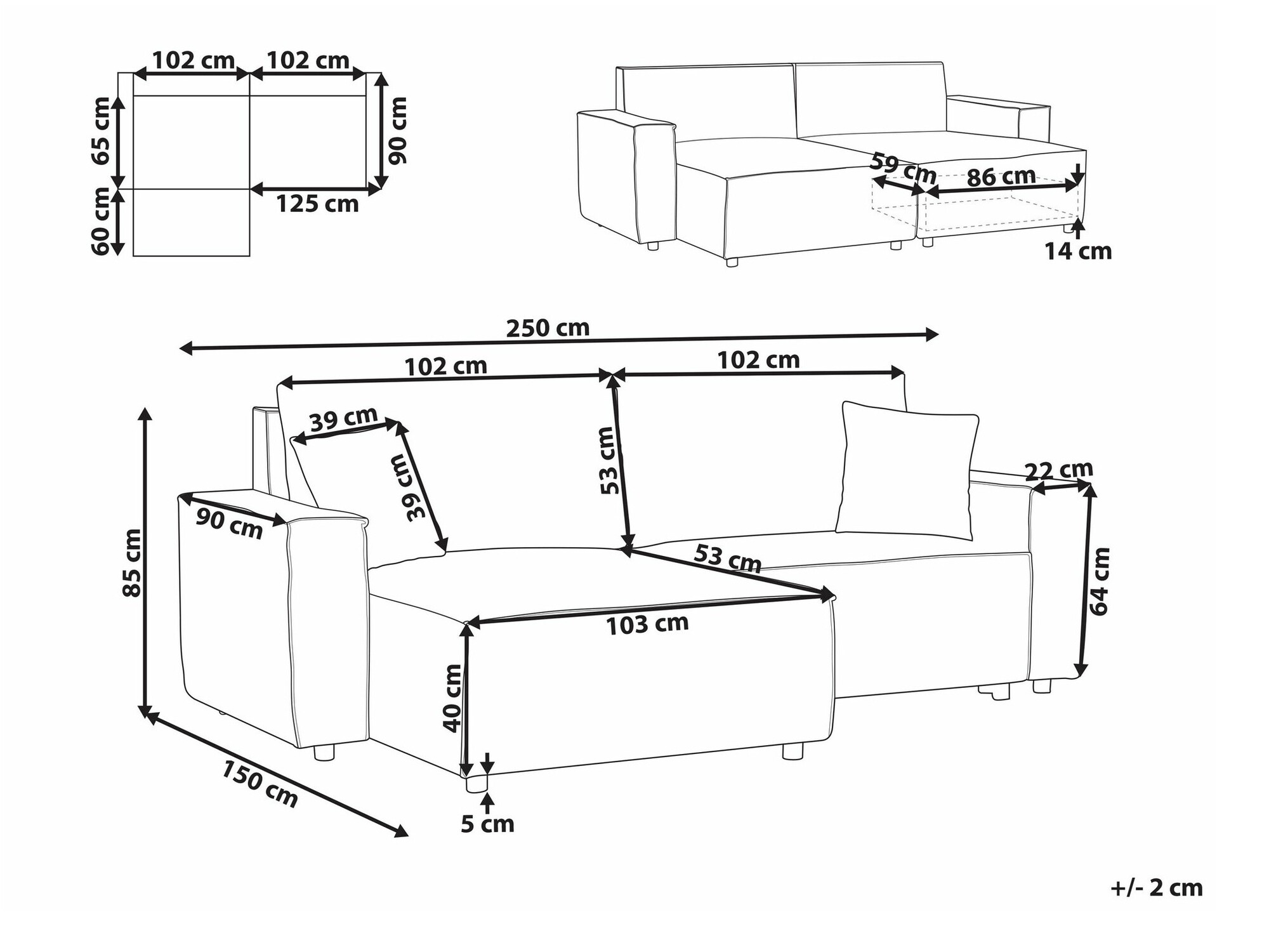 Stūra dīvāns Berwyn 1678 (Taupe)