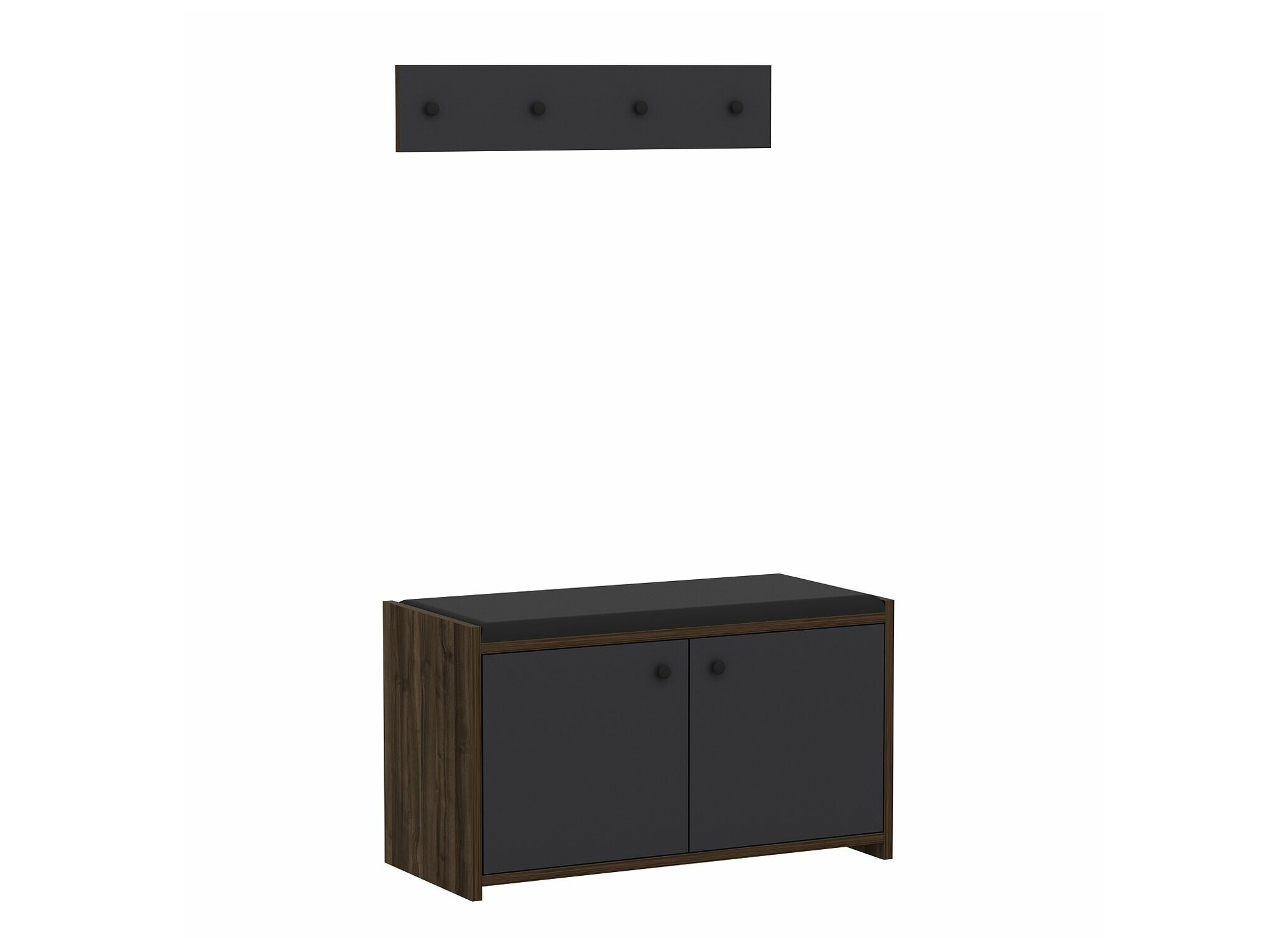 Priekšnama komplekts Kailua 1765 (Antracīts + Tumšs koks)