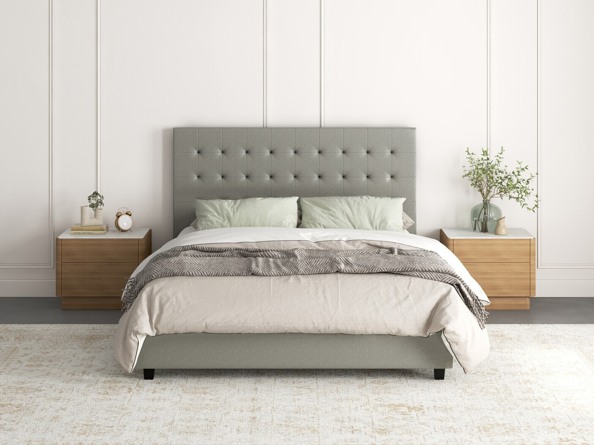 Кровать Denton 1266 (Светло-серый)