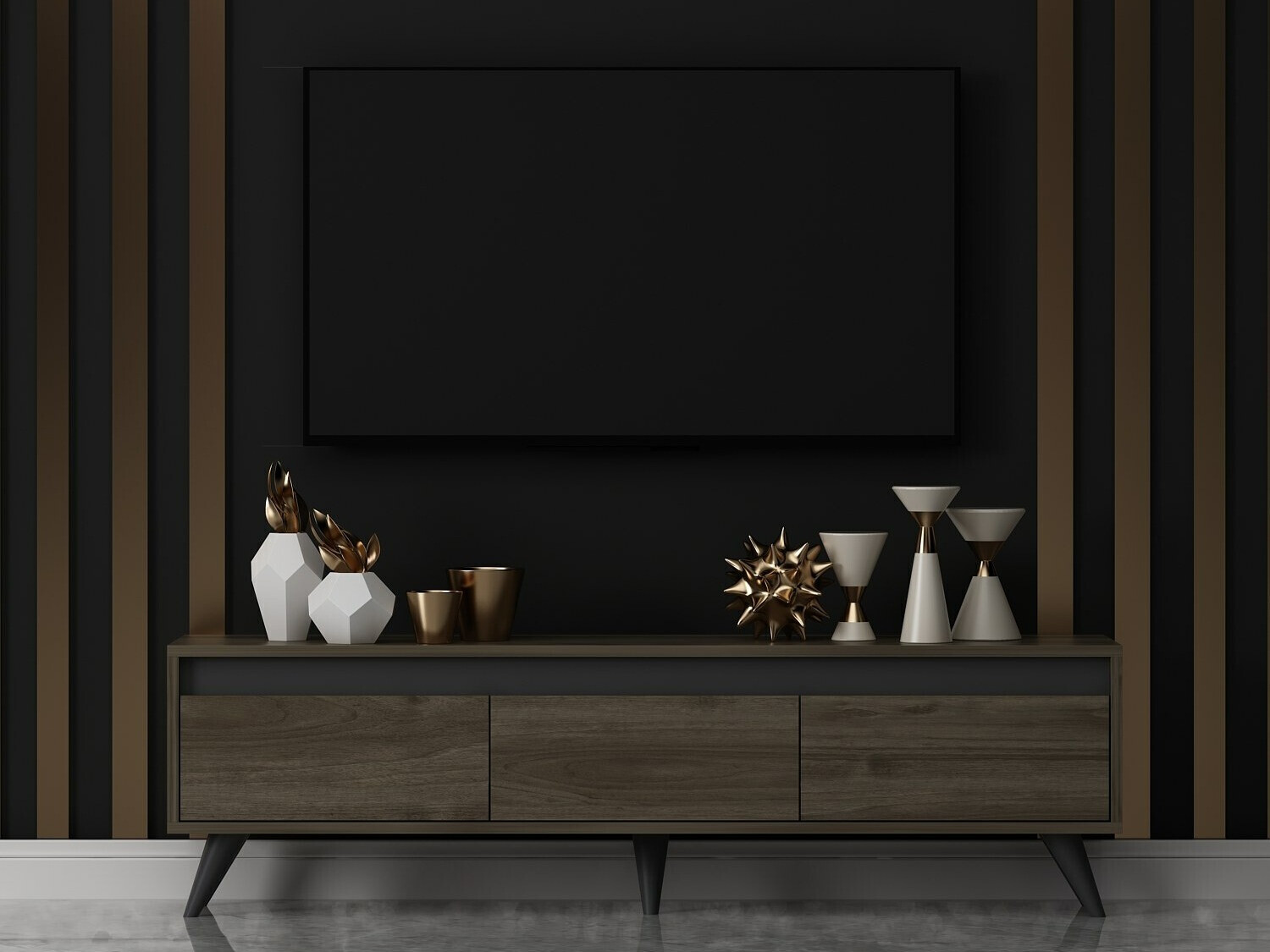 ТВ тумба Kailua 1956 (Грецкий орех + Антрацит)