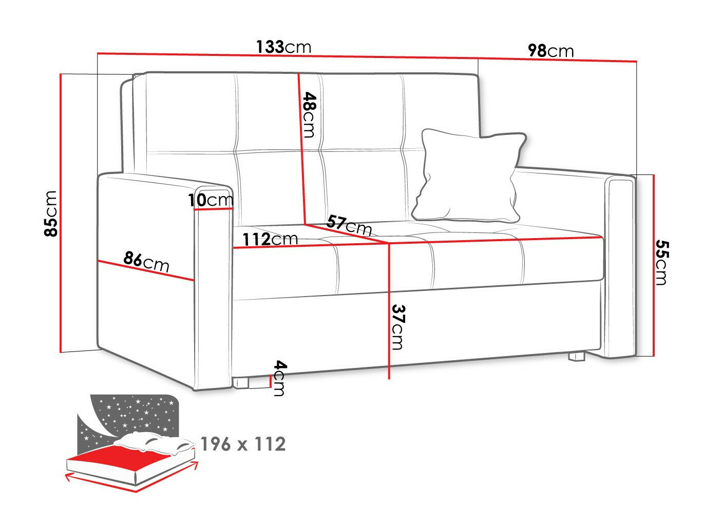 Диван-кровать Columbus 105 (Spirit 03)