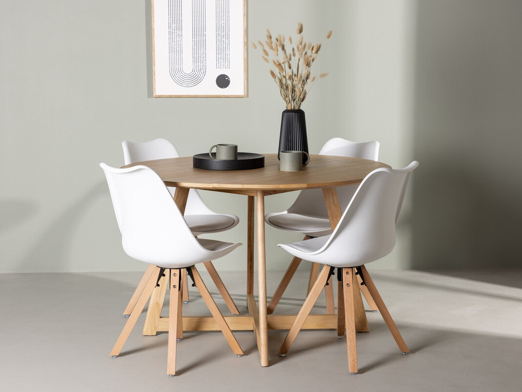 Ēdamistabas komplekts Dallas 4323 (Balts + Gaišs koks)