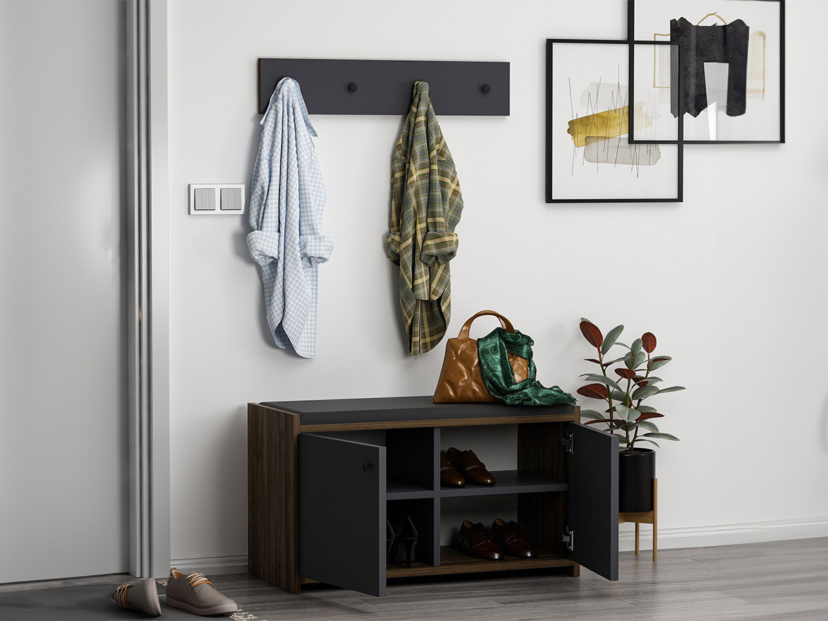 Прихожая Kailua 1765 (Антрацит + Темное дерево)