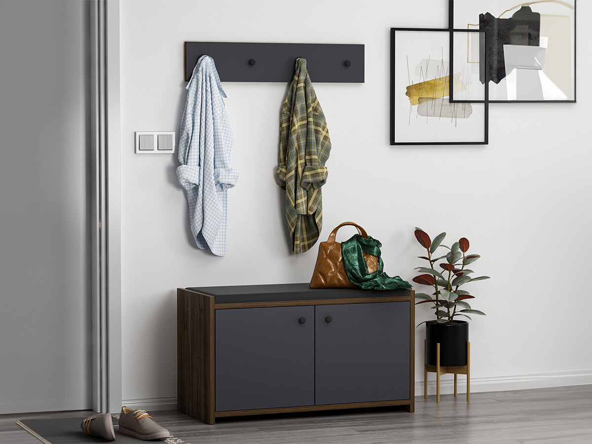 Прихожая Kailua 1765 (Антрацит + Темное дерево)