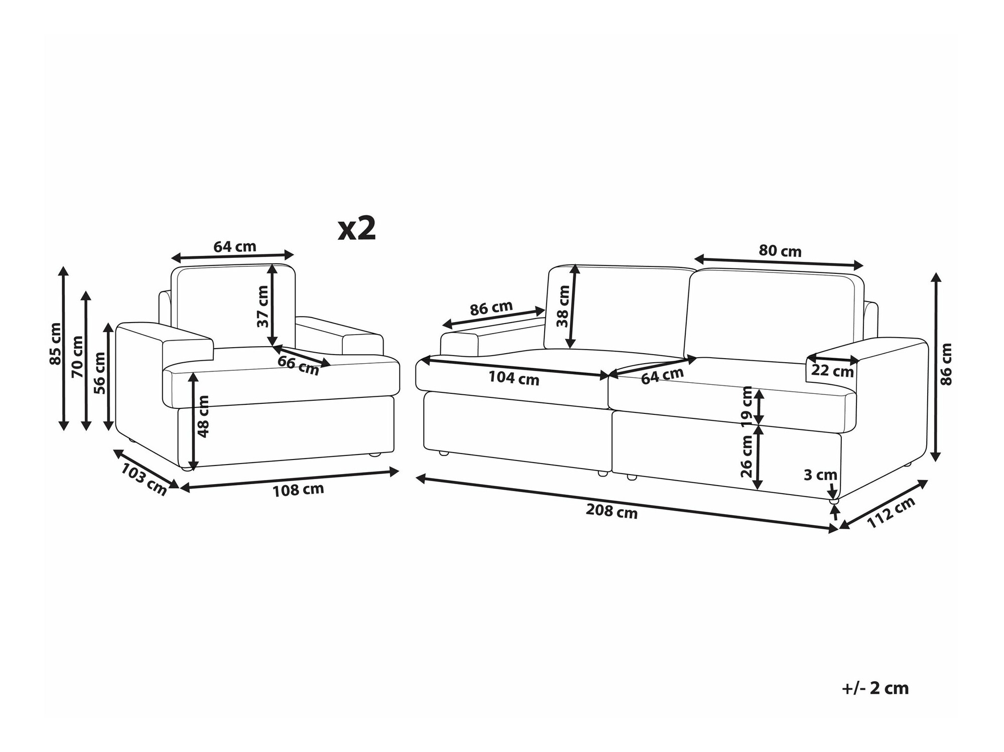 Комплект мягкой мебели Berwyn 1693 (Taupe)