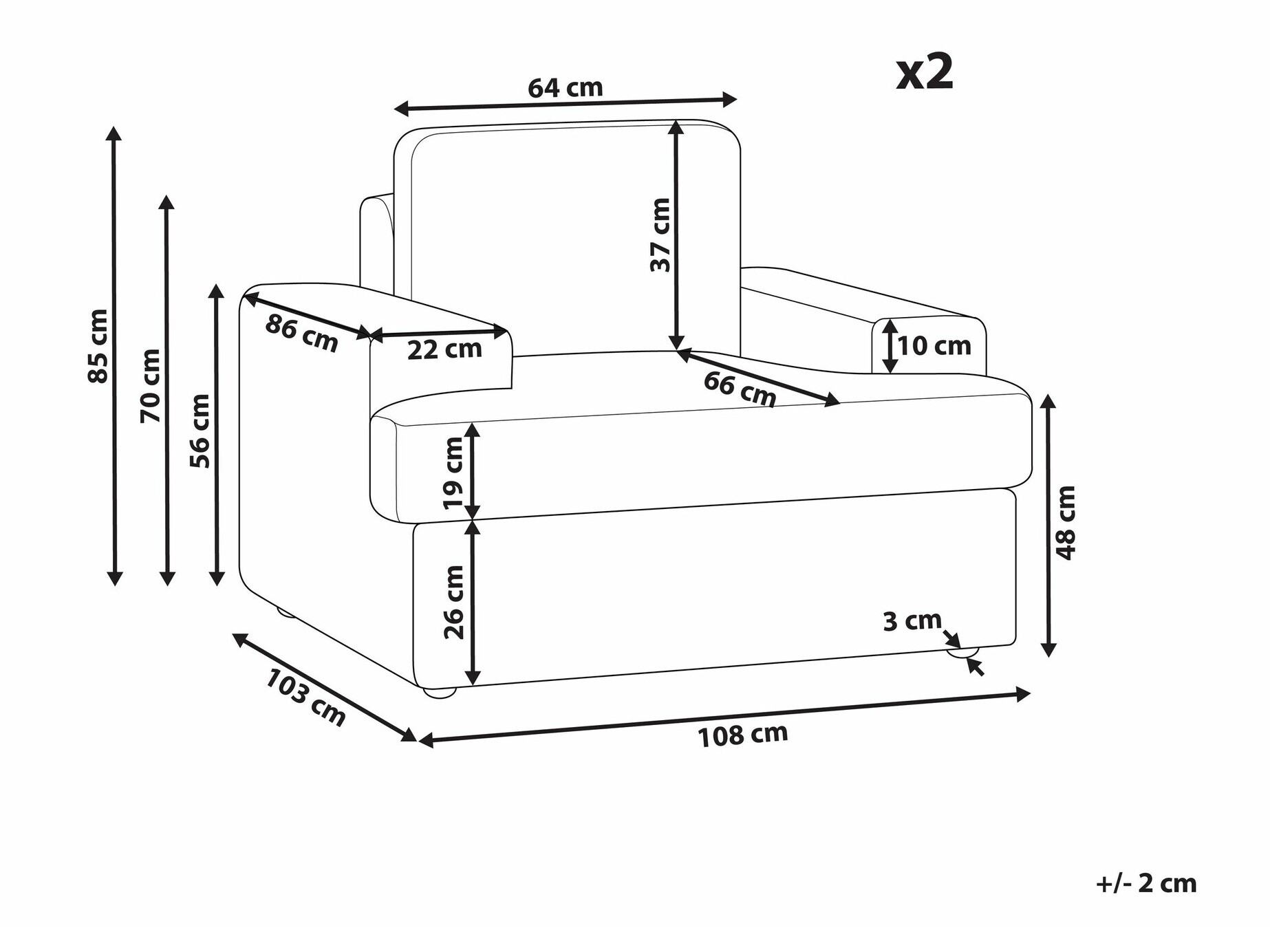 Mīksto mēbeļu komplekts Berwyn 1691 (Bēšs)