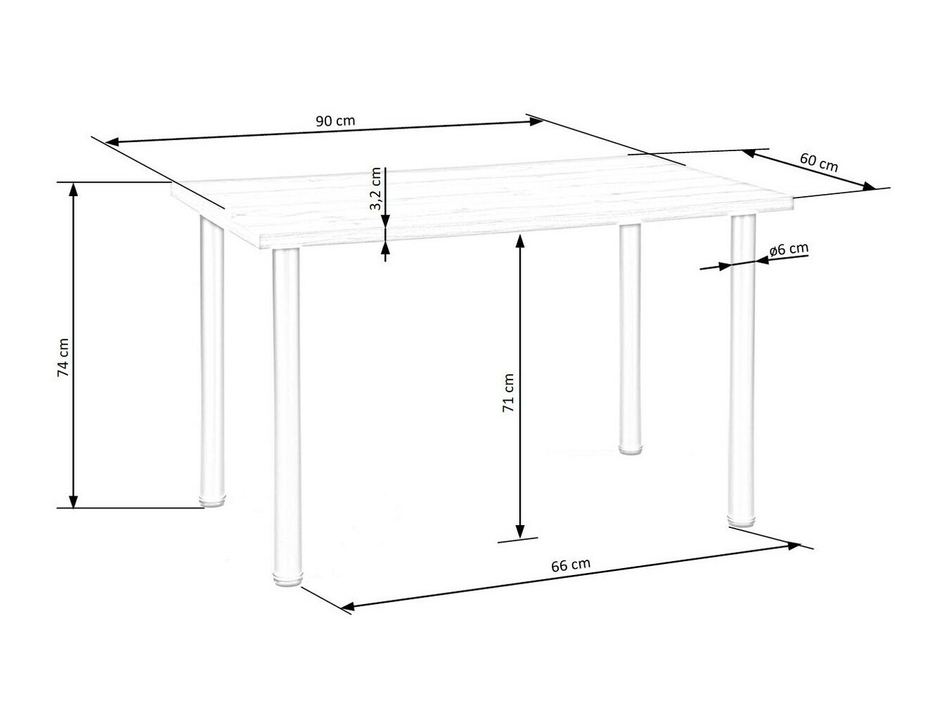 Galds Houston 1062 (Votan ozols + Melns)