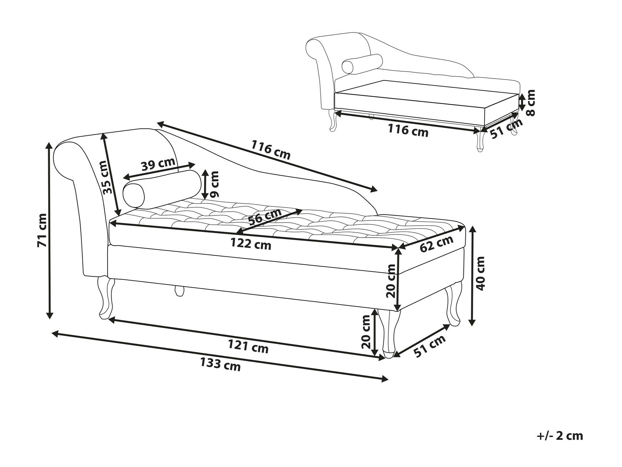 Кушетка Berwyn 1074 (Бежевый)