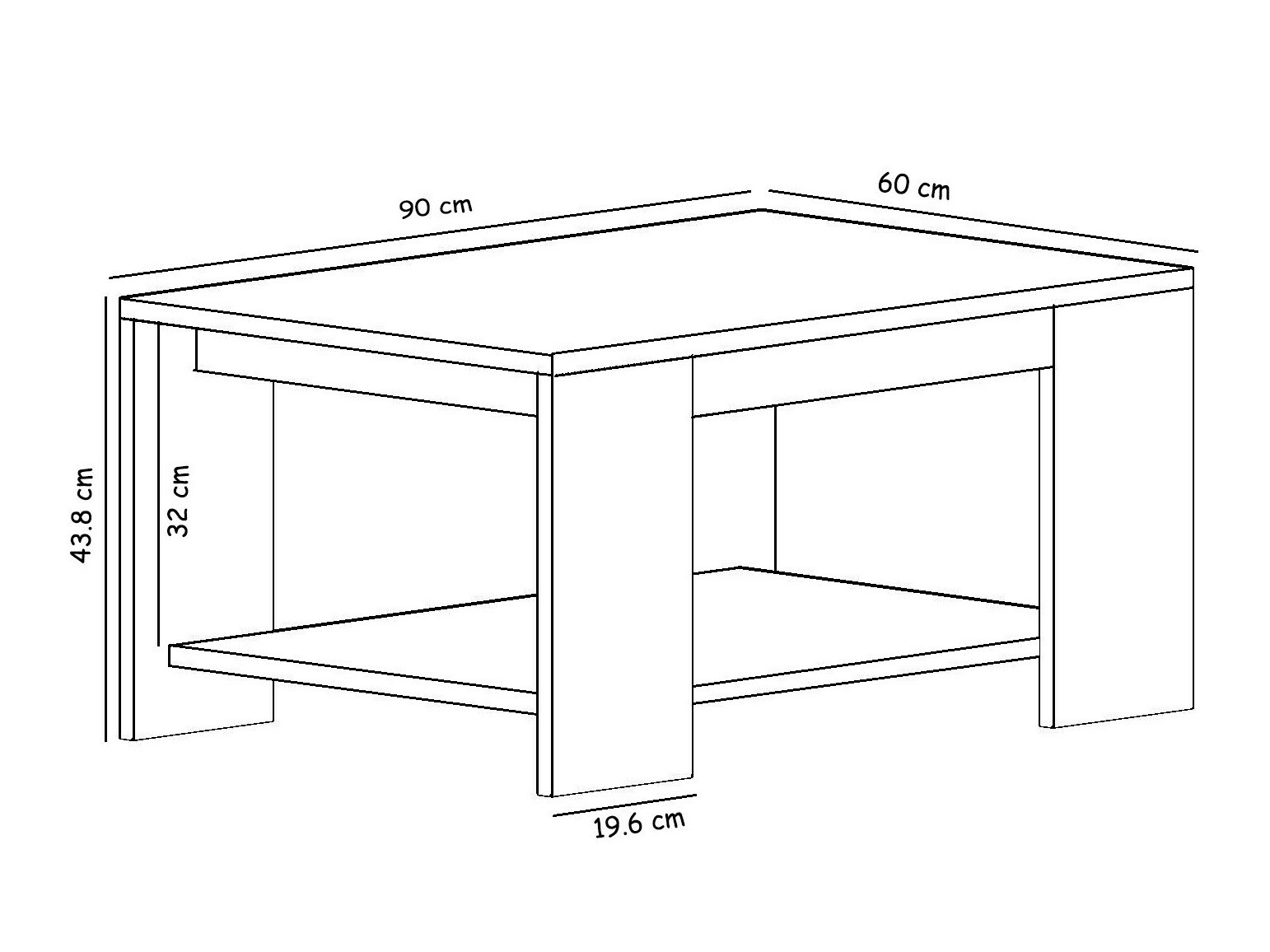 Журнальный столик Kailua 1815 (Белый + Белый мрамор)