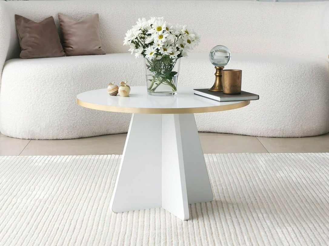 Žurnālu galdiņš Kailua 1818 (Balts + Zelta)