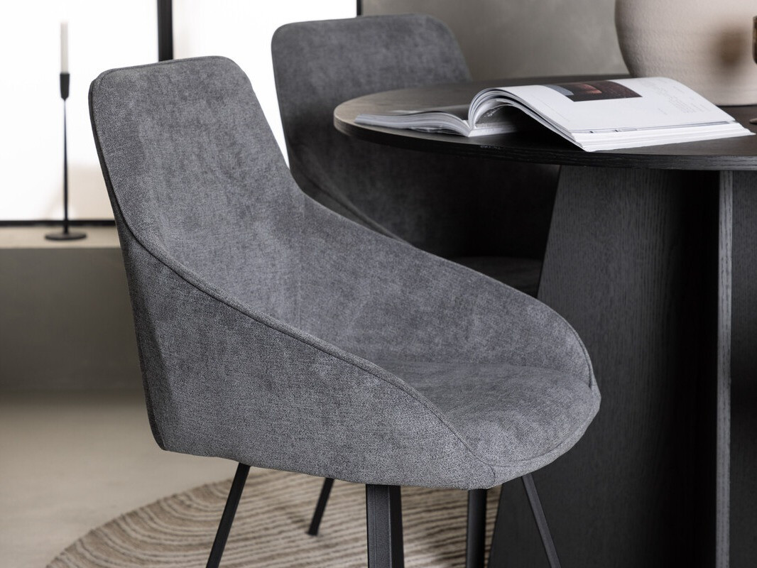 Ēdamistabas komplekts Dallas 4325 (Tumši pelēks + Melns)