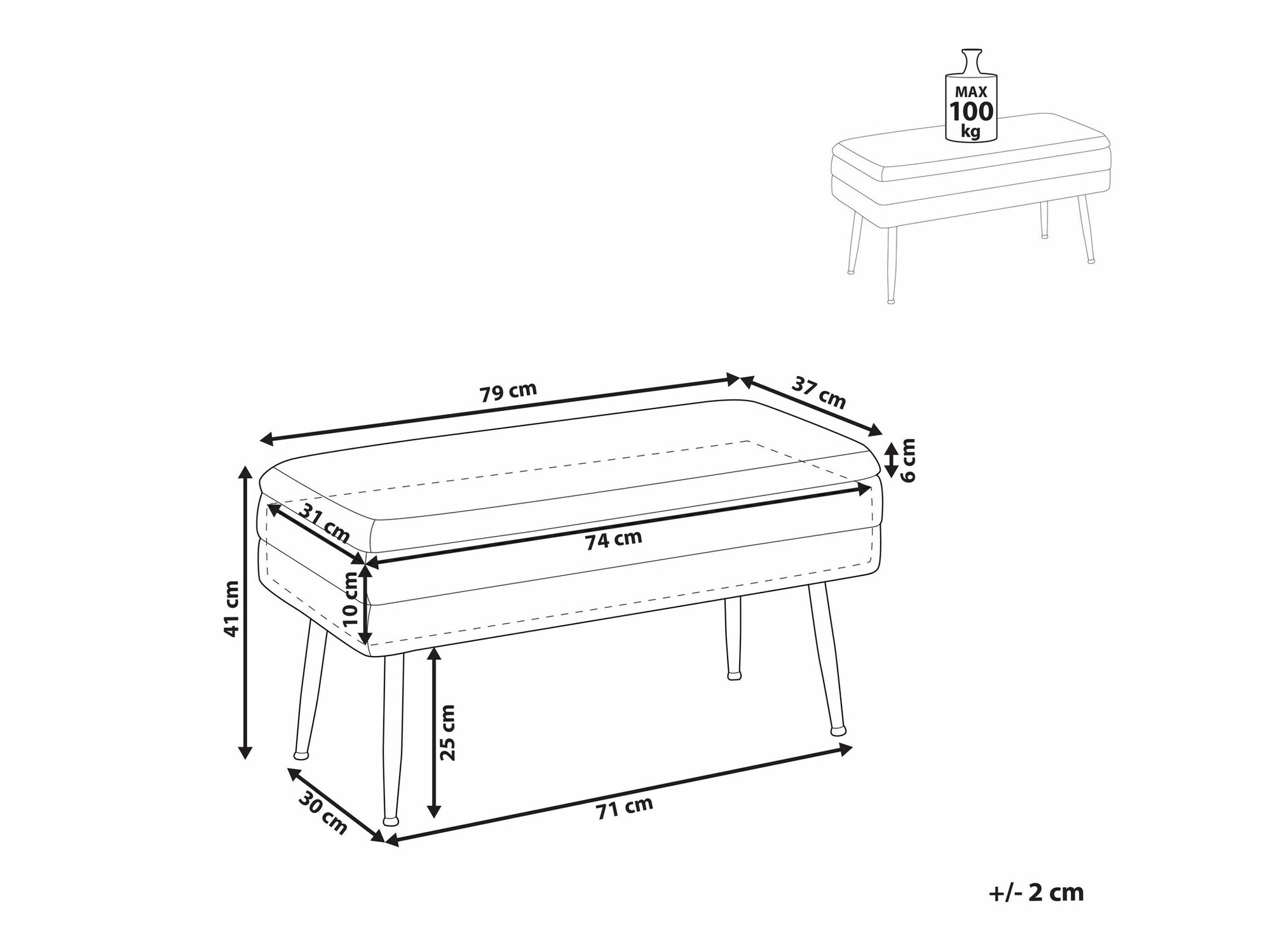 Мягкая скамья Berwyn 863 (Фиолетовый)