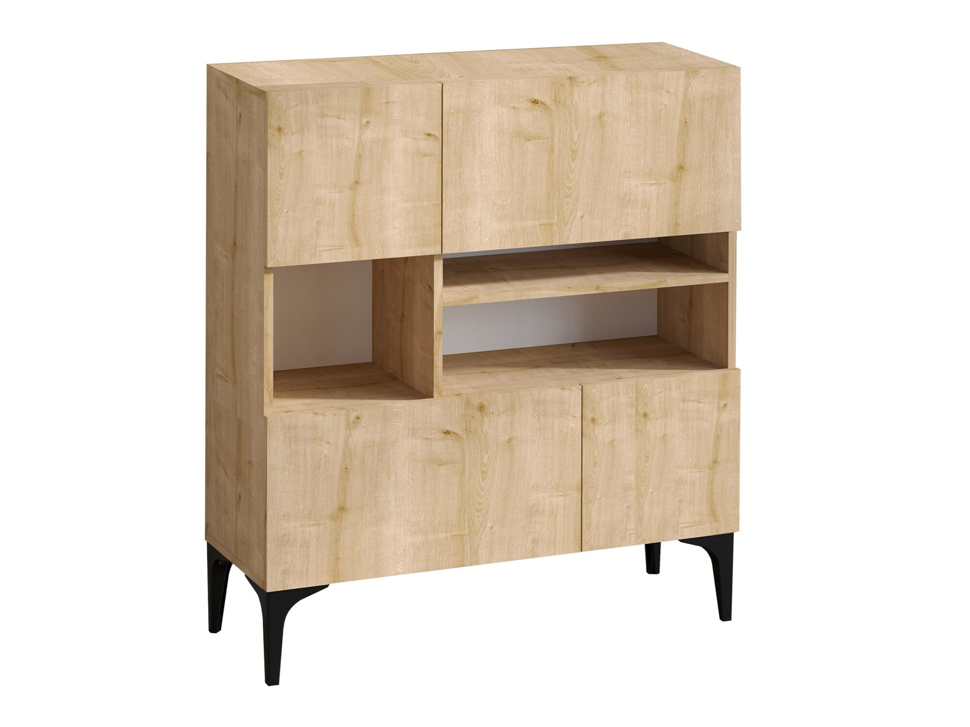 Skapis Vestesu 139 (Melns + Ozols)