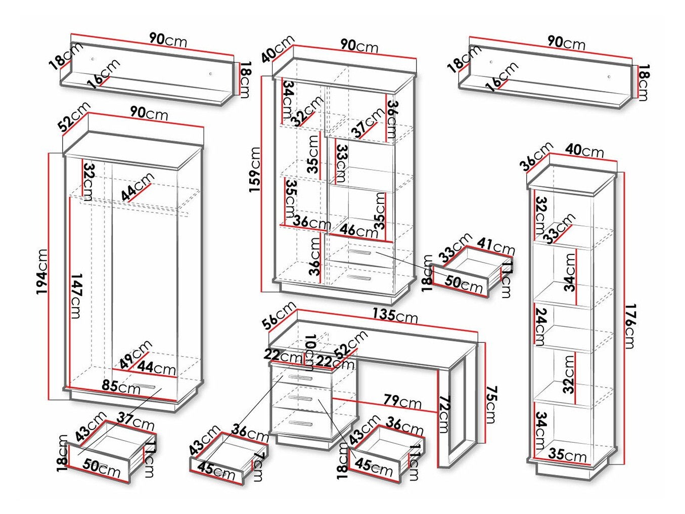 Mājas biroja komplekts Tenodeu 118