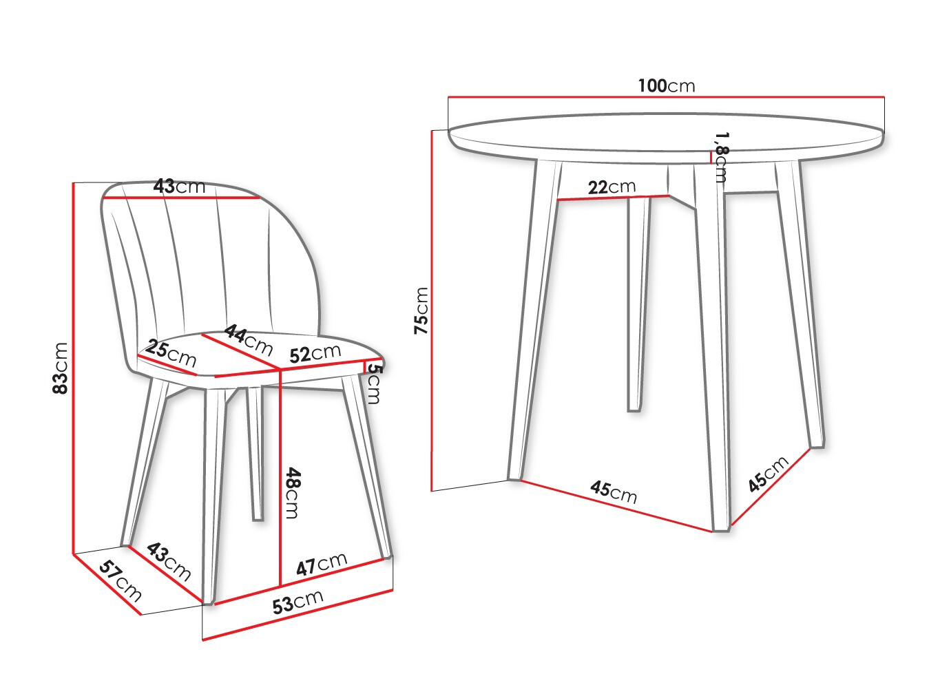 Обеденный гарнитур Racine 127 (Чёрный + Magic Velvet 2216)