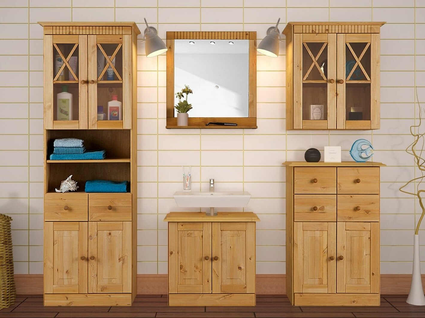 Piekarams vannas istabas skapītis Deletri 102 (Priede)