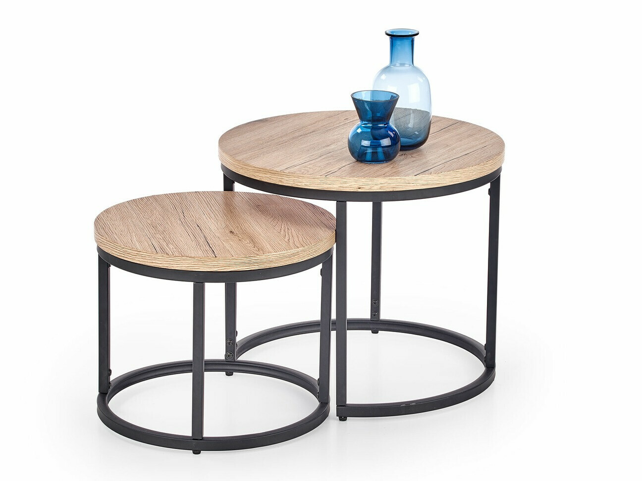 Žurnālu galdiņu komplekts Houston 951 (Sanremo ozols + Melns)