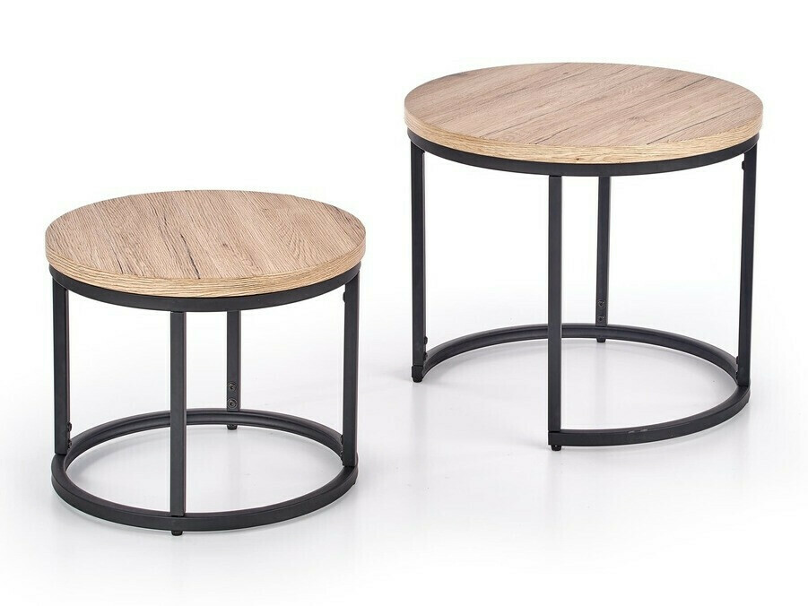 Žurnālu galdiņu komplekts Houston 951 (Sanremo ozols + Melns)