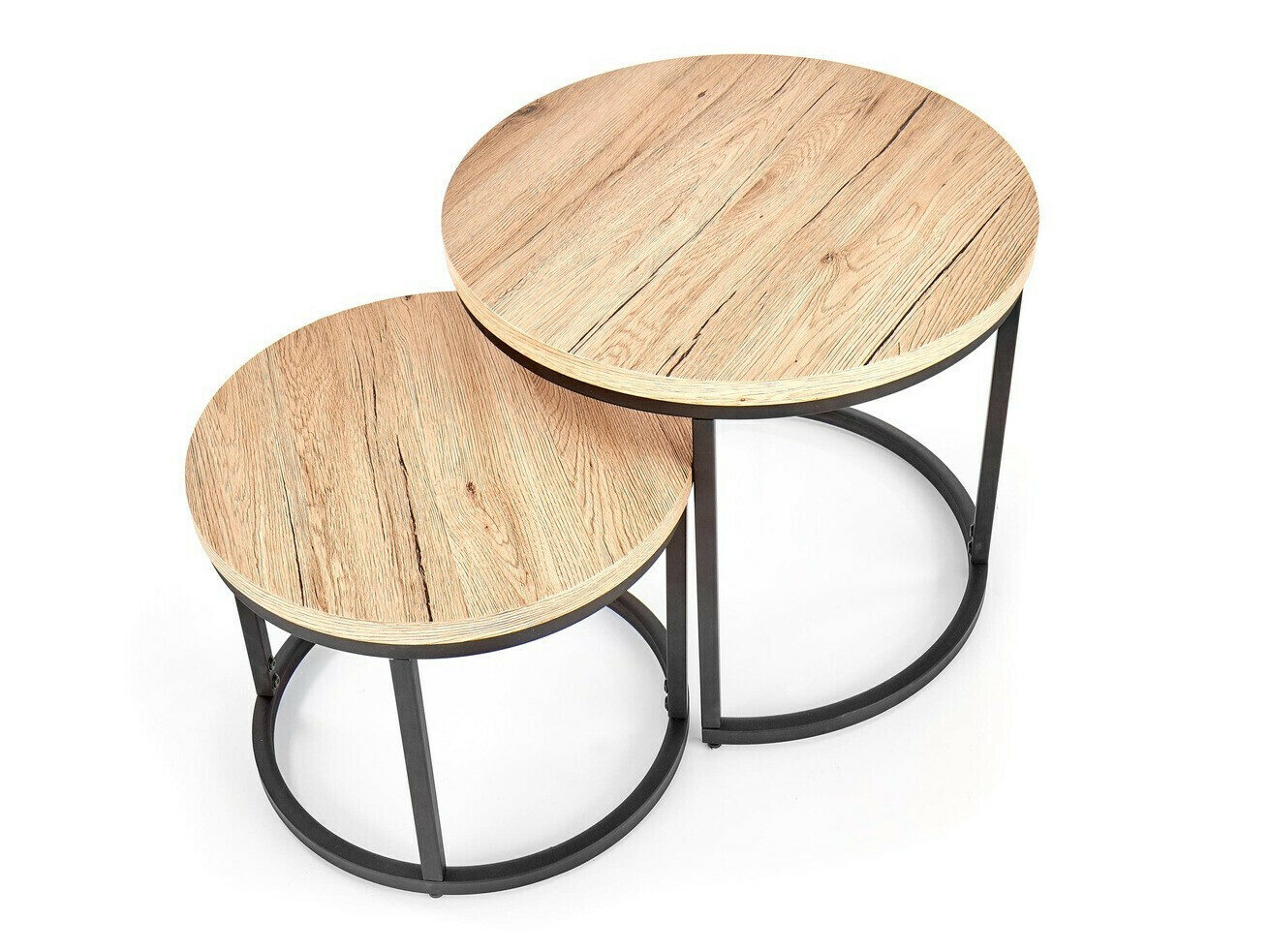 Žurnālu galdiņu komplekts Houston 951 (Sanremo ozols + Melns)