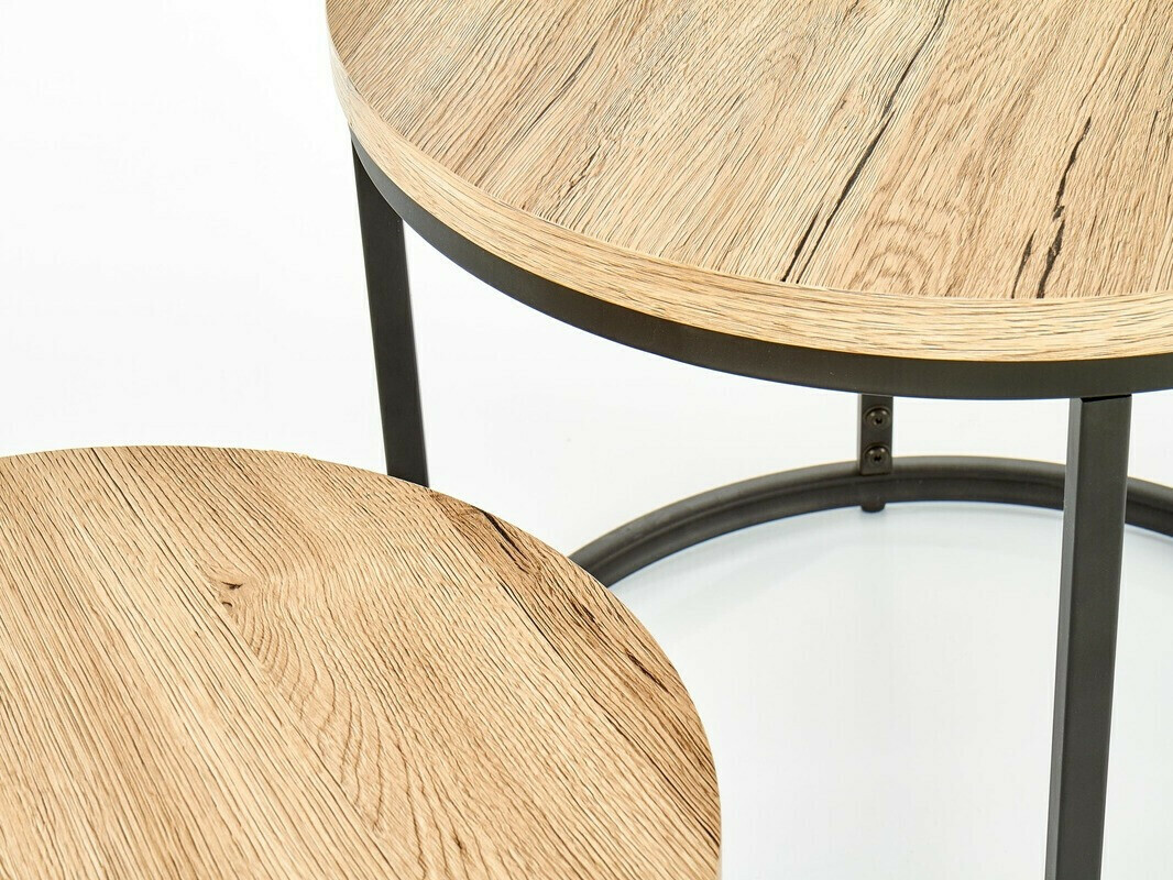 Žurnālu galdiņu komplekts Houston 951 (Sanremo ozols + Melns)