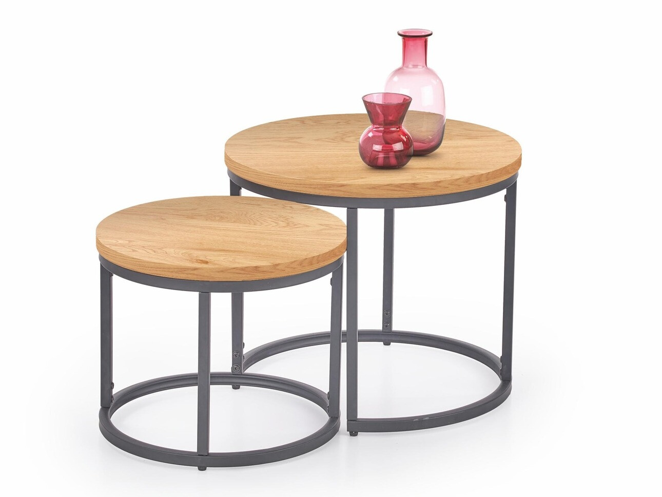 Žurnālu galdiņu komplekts Houston 951 (Zeltains ozols + Melns)