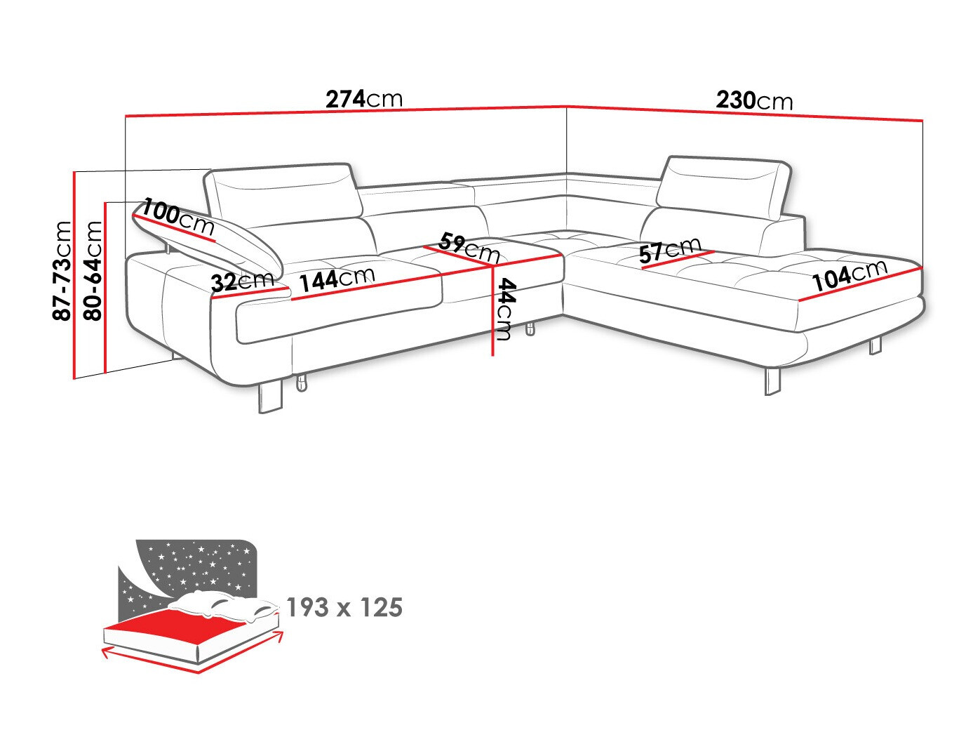 Stūra dīvāns Lincoln 188 (Barrel 83)