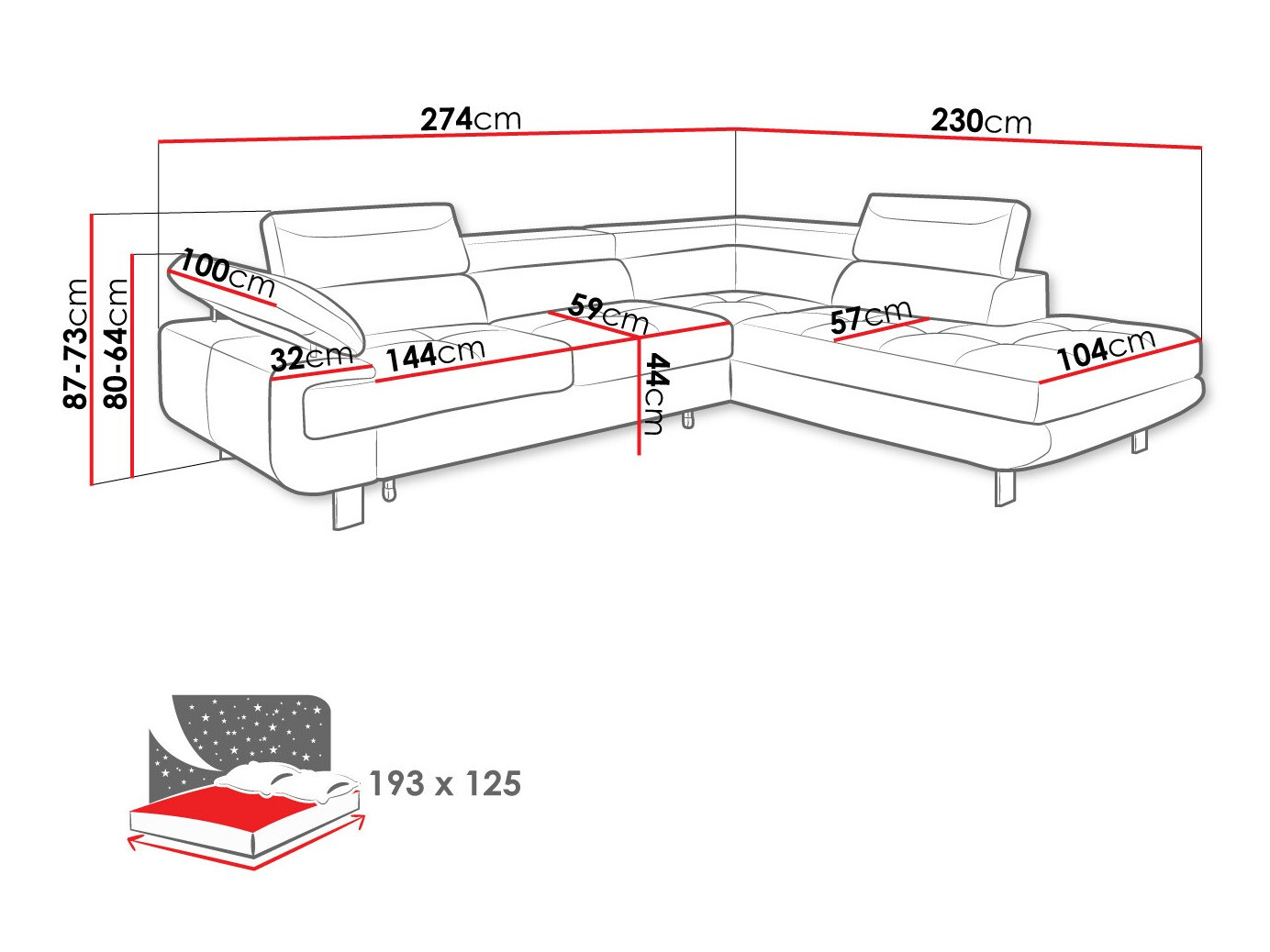 Угловой диван Lincoln 188 (Barrel 97)