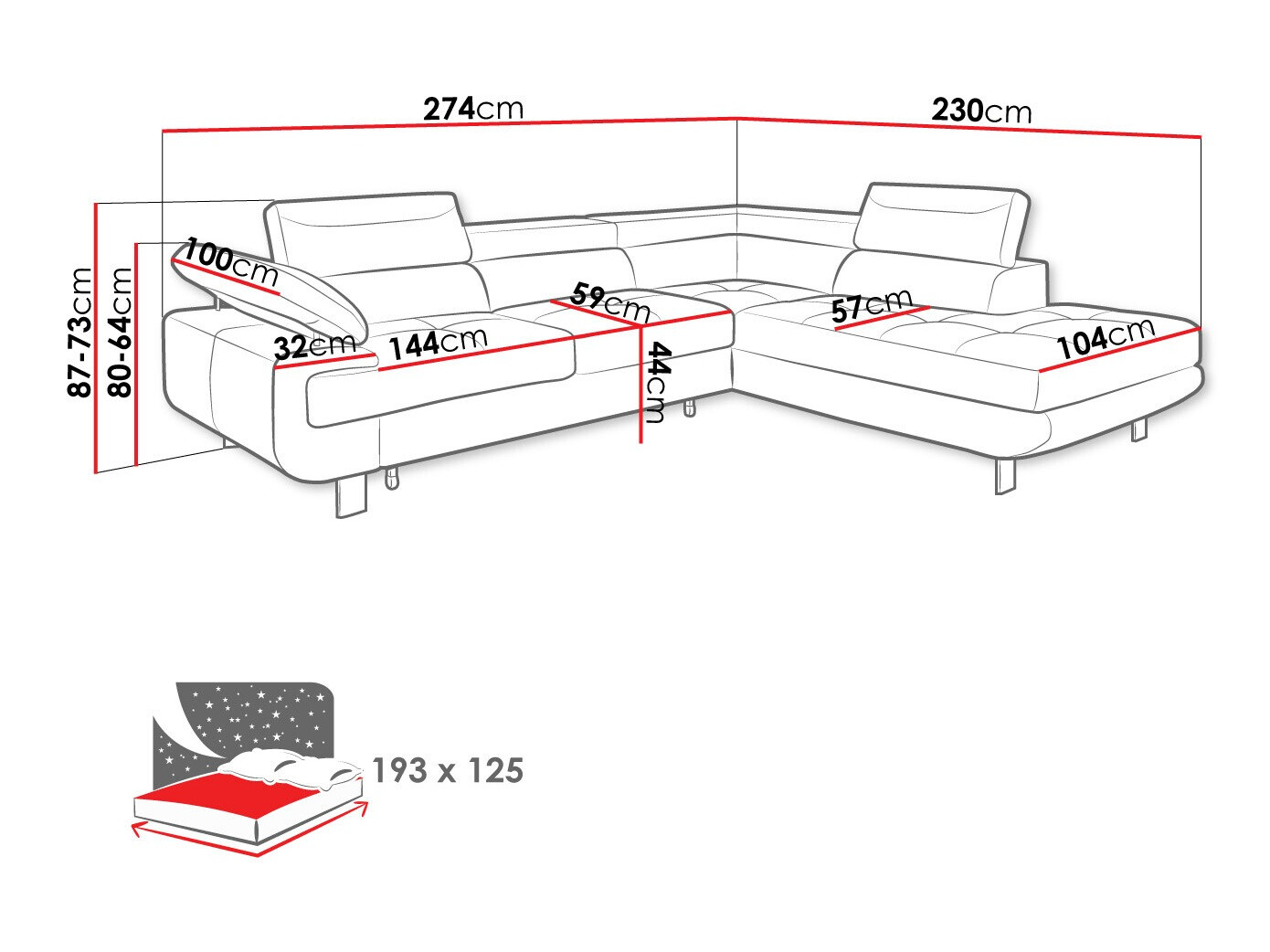 Угловой диван Lincoln 188 (Barrel 97)
