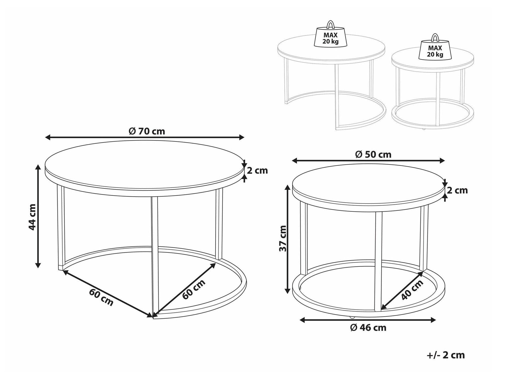 Žurnālu galdiņu komplekts Berwyn 1717
