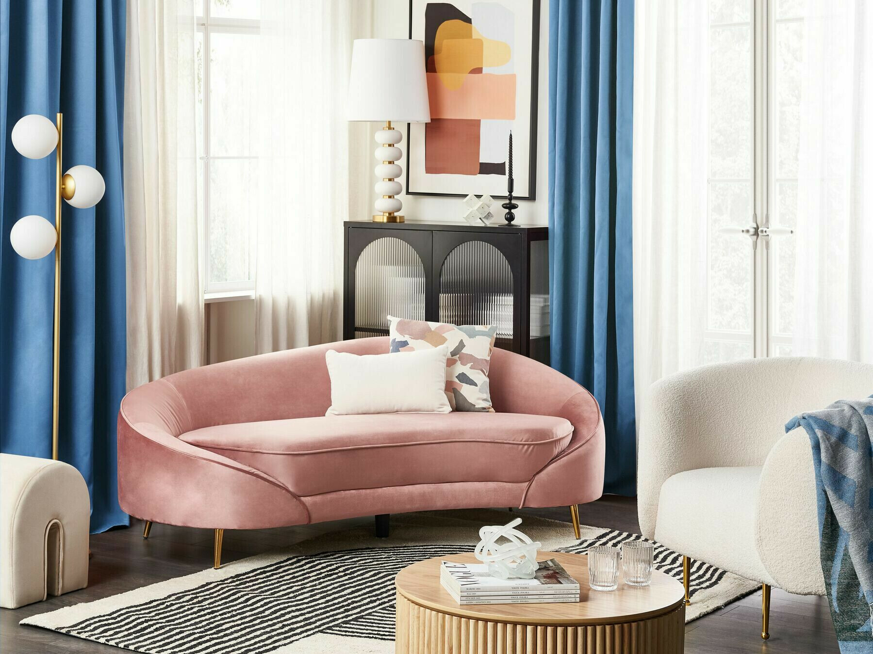 Dīvāns Berwyn 1255 (Tumši rozā)