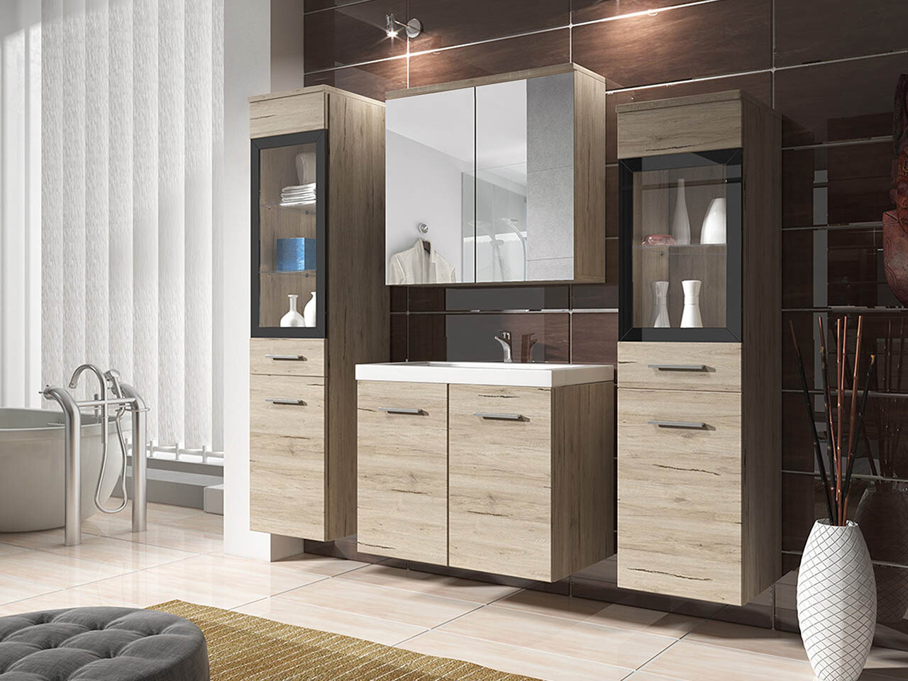 Vannas komplekts Sarasota 140 (Sanremo ozols)