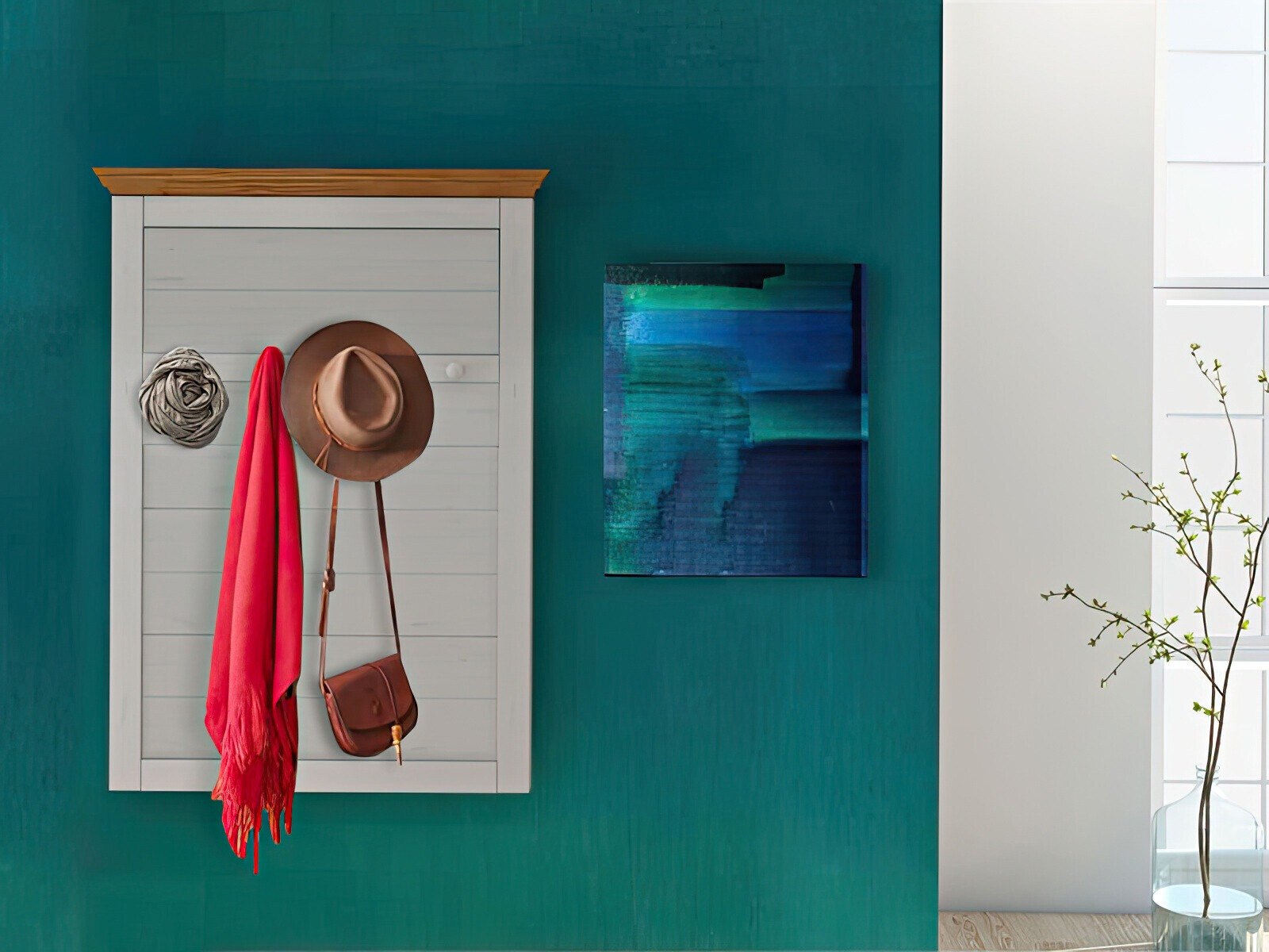 Вешалка Denton 1298 (Белый + Светло-коричневый)