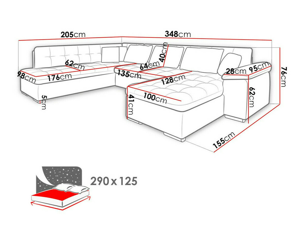 Stūra dīvāns Comfivo 180 (Boucle Baloo 2073)