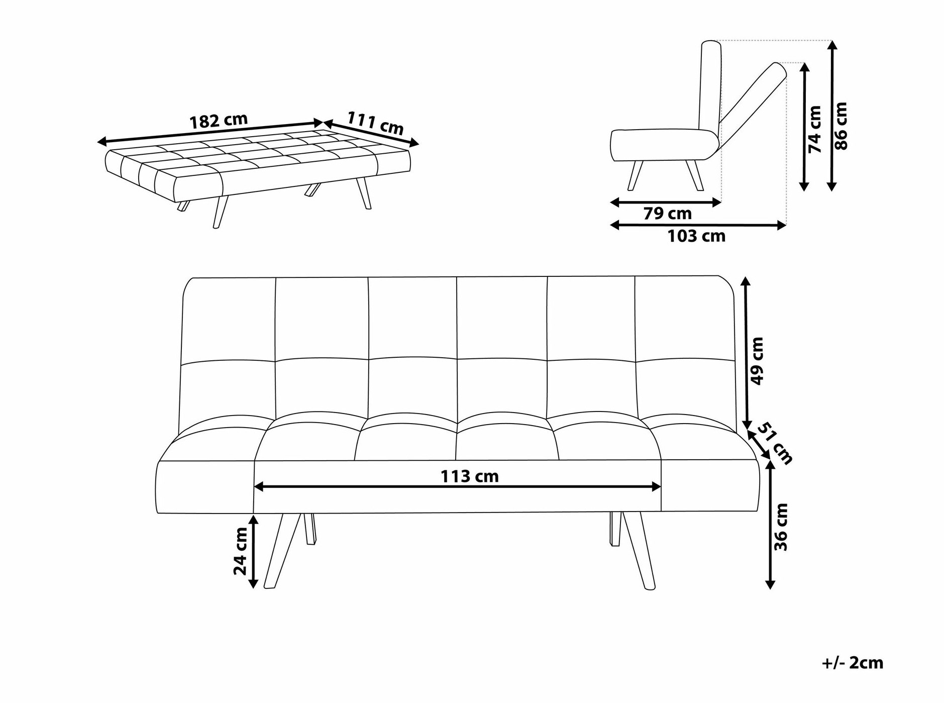 Диван-кровать Berwyn 1552 (Светло-коричневый)
