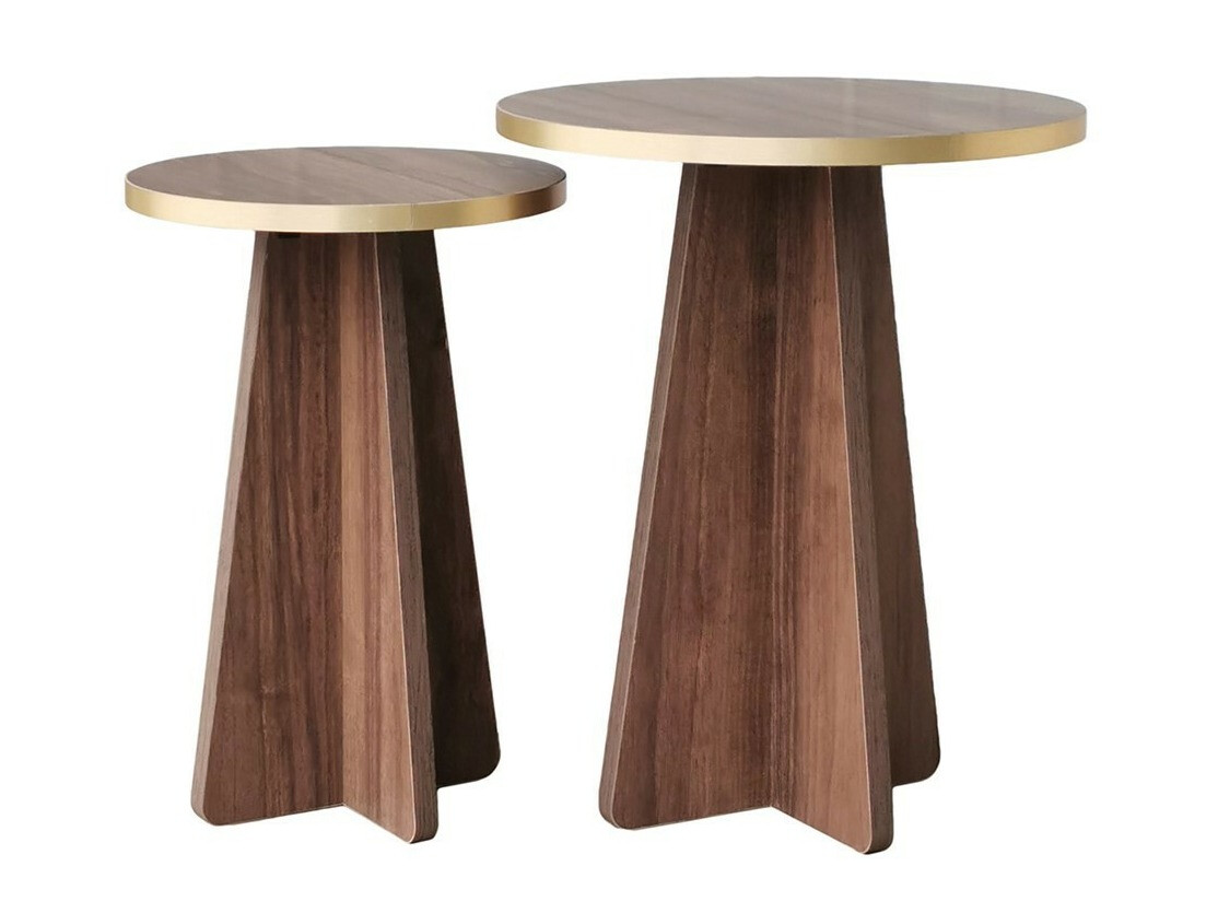 Kafijas galdiņu komplekts Kailua 1858 (Riekstkoks + Zelta)