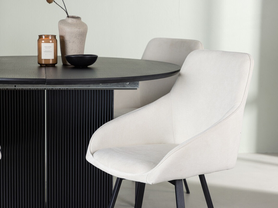 Ēdamistabas komplekts Dallas 4335 (Melns + Bēšs)