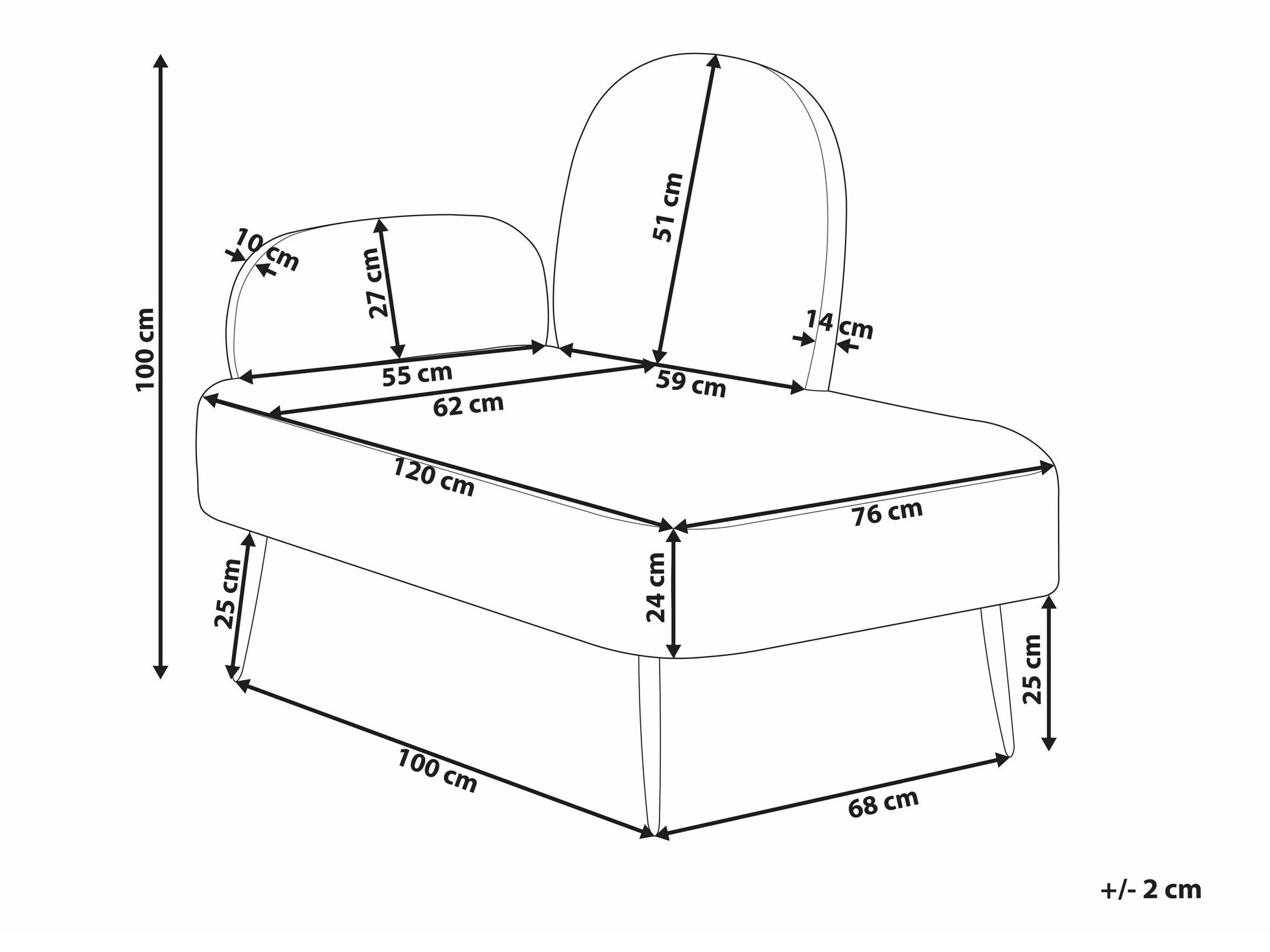 Kušete Berwyn 1729 (Balts + Oranžs)