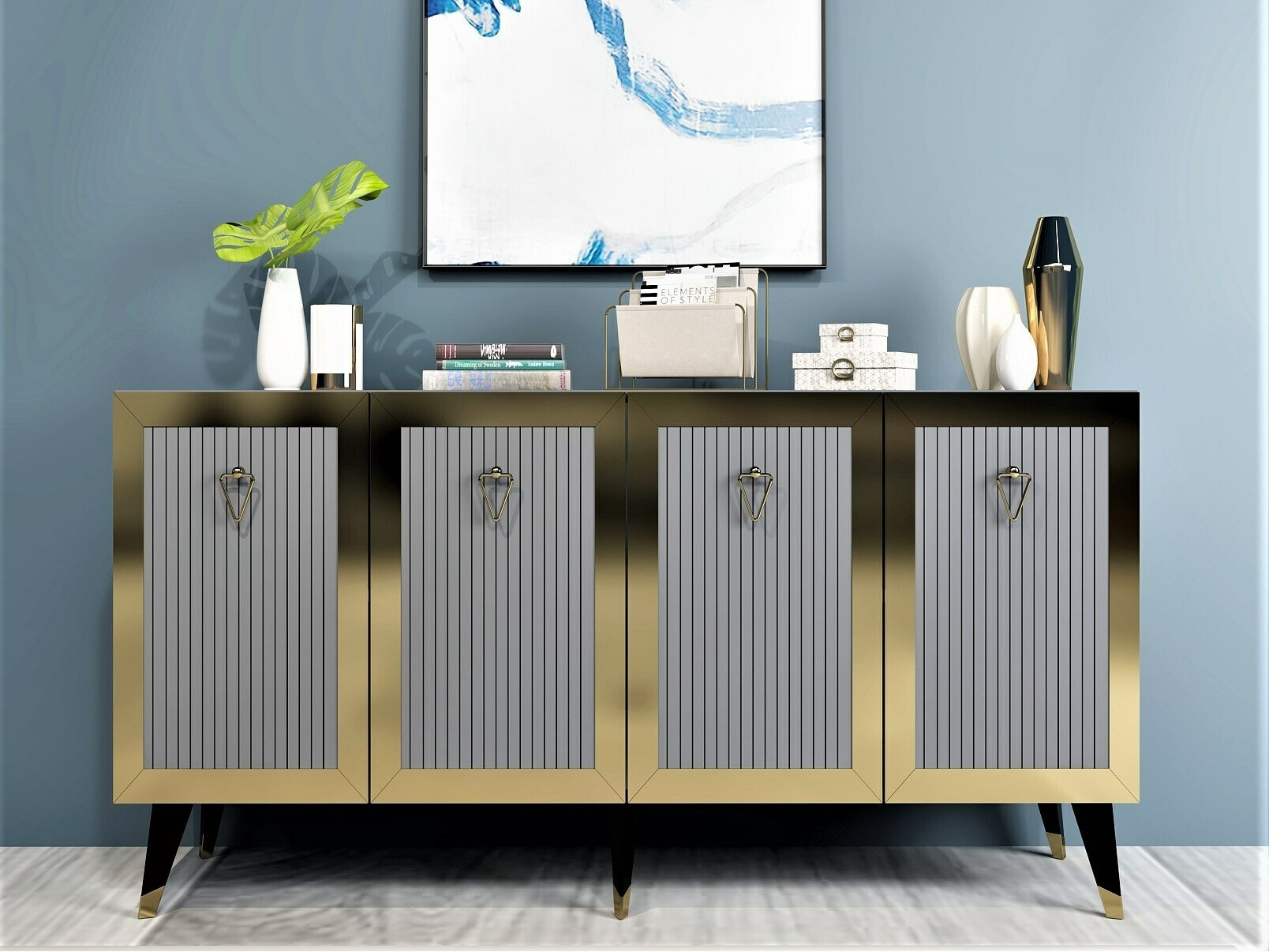 Шкафчик Kailua 1868 (Anhtracite + Золотой)