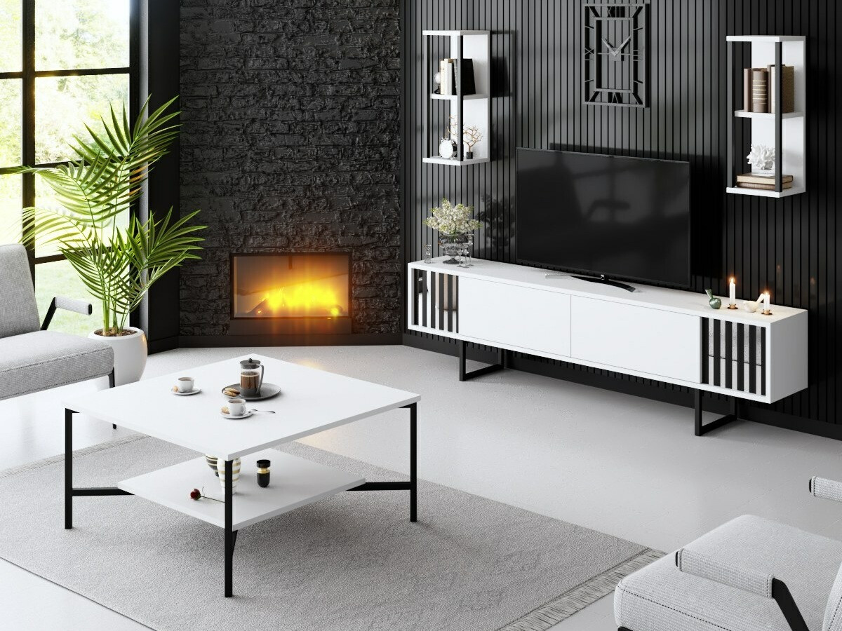 Viesistabas komplekts Kailua 2398 (Balts)