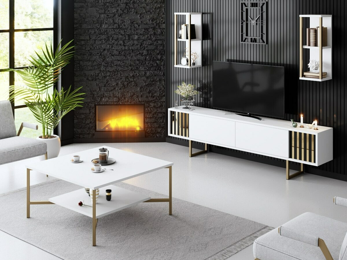 Viesistabas komplekts Kailua 2398 (Balts)